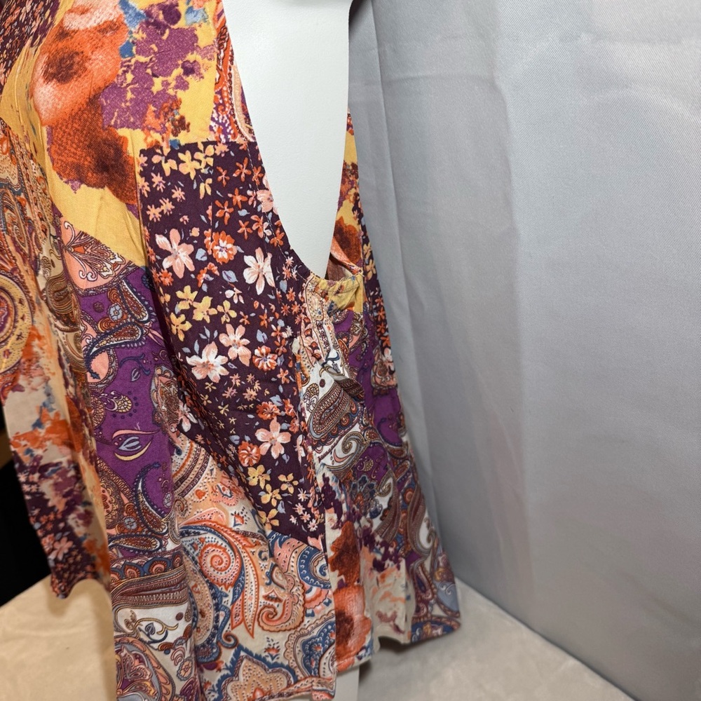 Savanna Jane Patchwork Paisley Floral Tank Top NWT L Boho - Picture 3 of 5